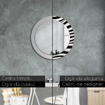 Miroir rond avec décoration Vague abstraite