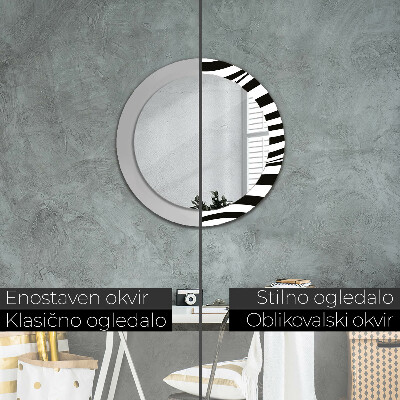 Miroir rond avec décoration Vague abstraite