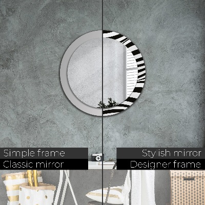 Miroir rond avec décoration Vague abstraite