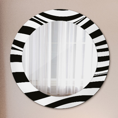 Miroir rond avec décoration Vague abstraite