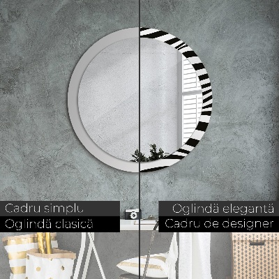 Miroir rond avec décoration Vague abstraite