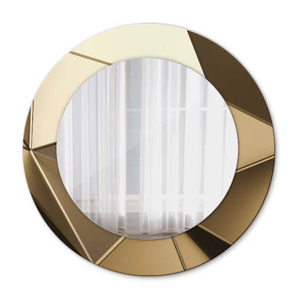 Miroir rond cadre avec impression Abstrait moderne