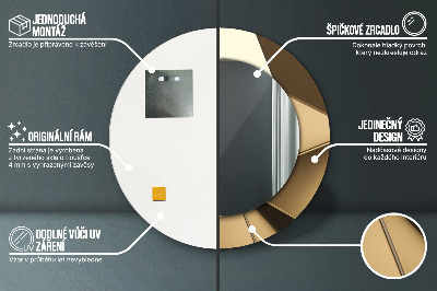 Miroir rond cadre avec impression Abstrait moderne