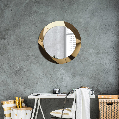 Miroir rond cadre avec impression Abstrait moderne