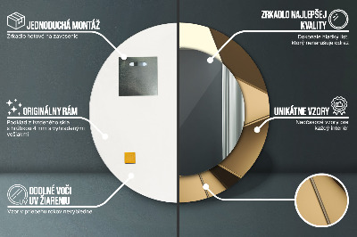 Miroir rond cadre avec impression Abstrait moderne