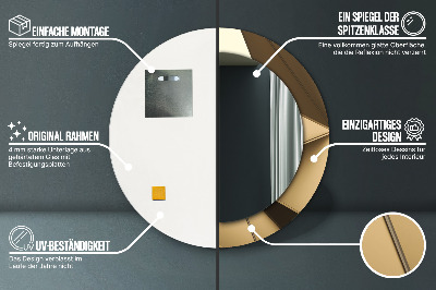 Miroir rond cadre avec impression Abstrait moderne