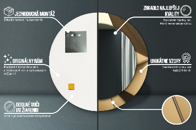 Miroir rond cadre avec impression Abstrait moderne