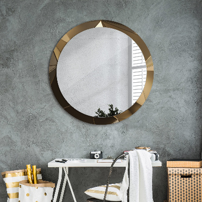 Miroir rond cadre avec impression Abstrait moderne