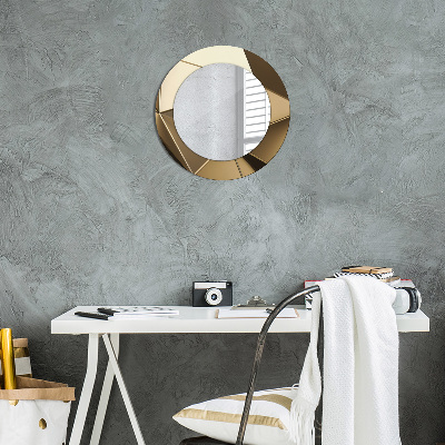 Miroir rond cadre avec impression Abstrait moderne