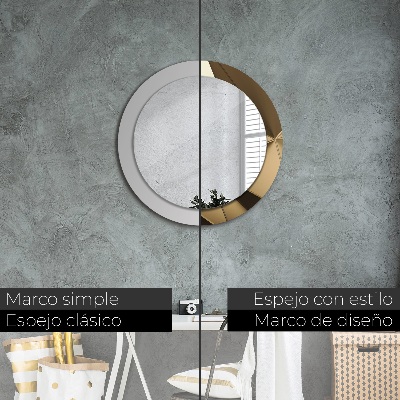 Miroir rond cadre avec impression Abstrait moderne