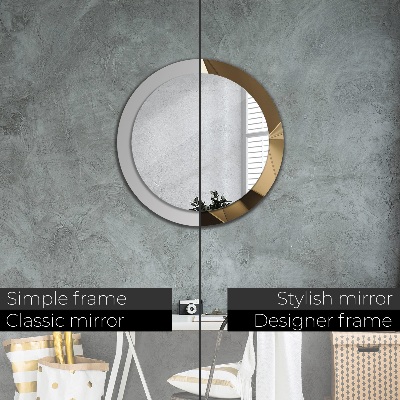 Miroir rond cadre avec impression Abstrait moderne