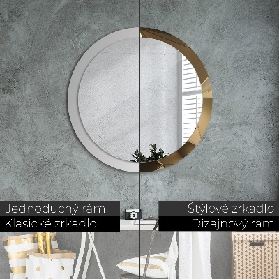 Miroir rond cadre avec impression Abstrait moderne