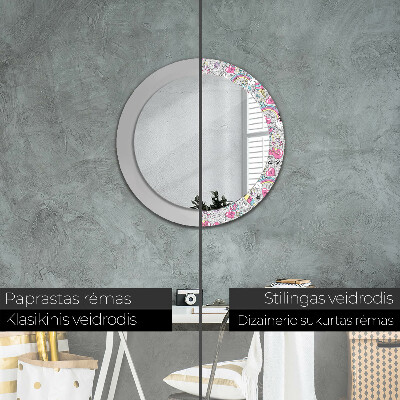 Miroir rond avec décoration Panda licorne