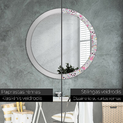 Miroir rond avec décoration Panda licorne