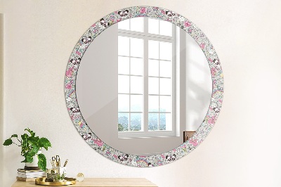 Miroir rond avec décoration Panda licorne