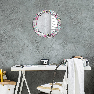 Miroir rond avec décoration Panda licorne