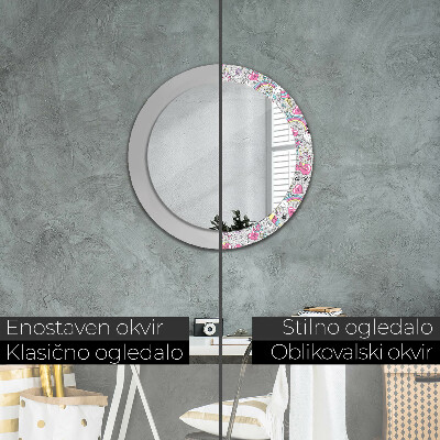 Miroir rond avec décoration Panda licorne