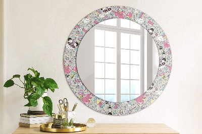 Miroir rond avec décoration Panda licorne