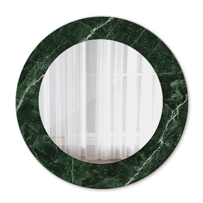 Miroir rond cadre imprimé Marbre vert