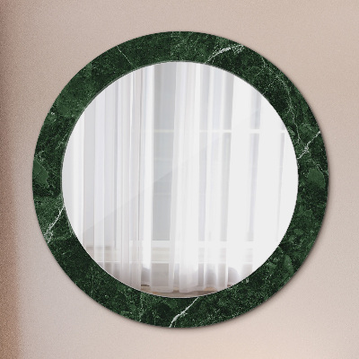 Miroir rond cadre imprimé Marbre vert