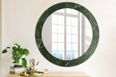 Miroir rond cadre imprimé Marbre vert