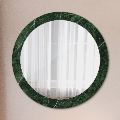 Miroir rond cadre imprimé Marbre vert