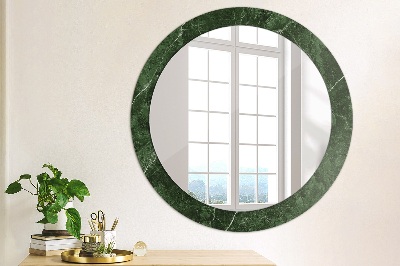 Miroir rond cadre imprimé Marbre vert