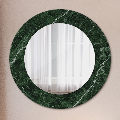 Miroir rond cadre imprimé Marbre vert