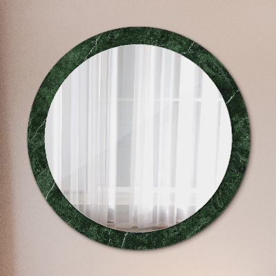 Miroir rond cadre imprimé Marbre vert