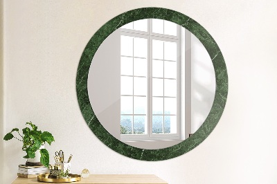 Miroir rond cadre imprimé Marbre vert