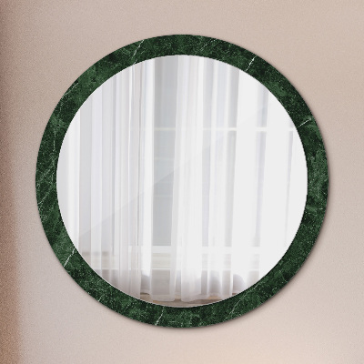 Miroir rond cadre imprimé Marbre vert