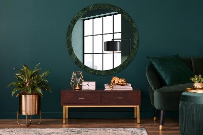 Miroir rond cadre imprimé Marbre vert