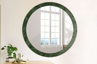 Miroir rond cadre imprimé Marbre vert