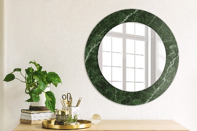 Miroir rond cadre imprimé Marbre vert