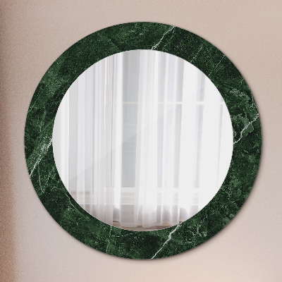 Miroir rond cadre imprimé Marbre vert