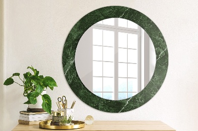 Miroir rond cadre imprimé Marbre vert