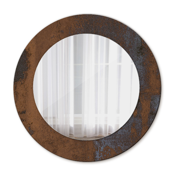 Miroir rond avec décoration Rustique métallique