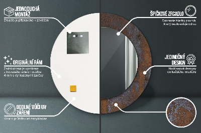 Miroir rond avec décoration Rustique métallique