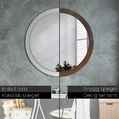 Miroir rond avec décoration Rustique métallique