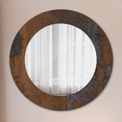 Miroir rond avec décoration Rustique métallique