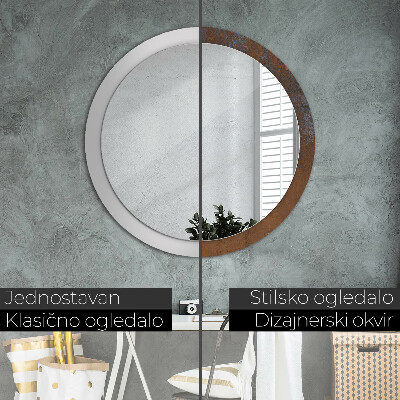 Miroir rond avec décoration Rustique métallique