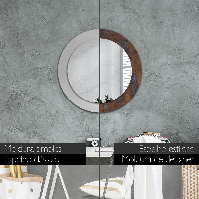 Miroir rond avec décoration Rustique métallique