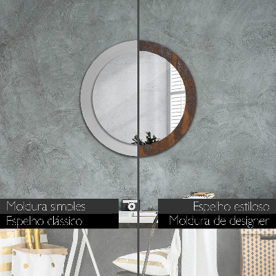 Miroir rond avec décoration Rustique métallique