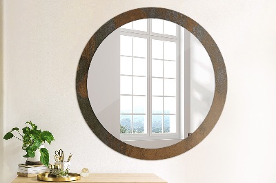 Miroir rond avec décoration Rustique métallique