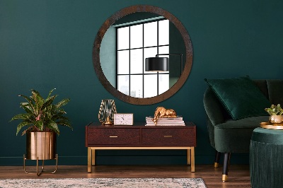 Miroir rond avec décoration Rustique métallique