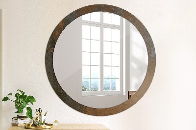 Miroir rond avec décoration Rustique métallique