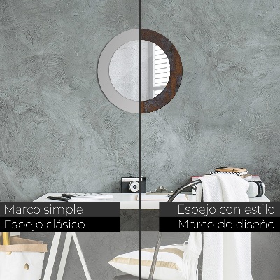 Miroir rond avec décoration Rustique métallique