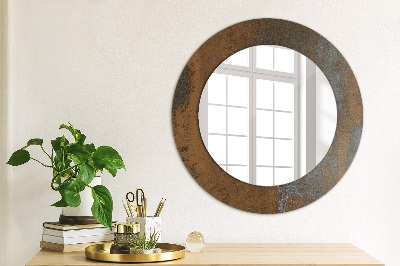 Miroir rond avec décoration Rustique métallique