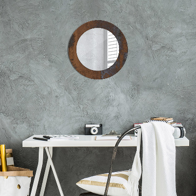 Miroir rond avec décoration Rustique métallique