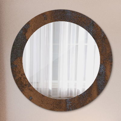 Miroir rond avec décoration Rustique métallique